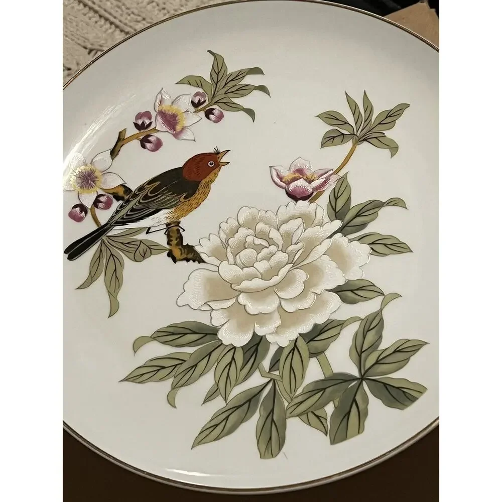 RARE VINTAGE SHAFFORD JAPAN CAKE STAND Chinese Garden Bird FAST SHIPPING 3040-35